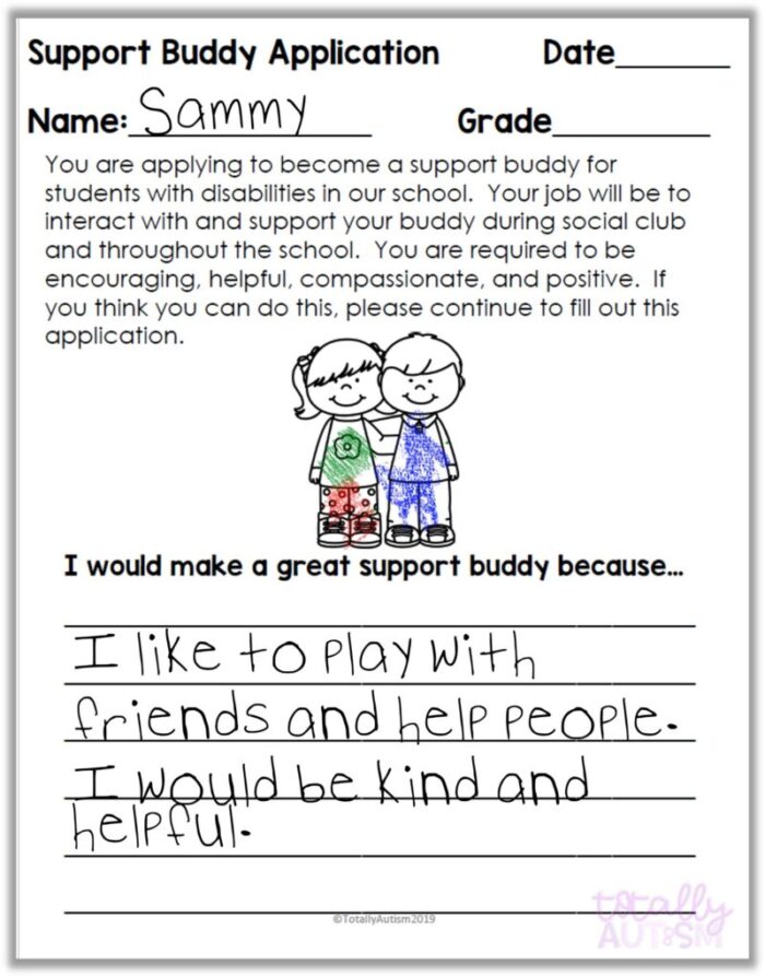 social club buddy application for students with disabilities